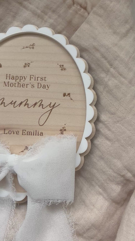First Mother’s Day Personalised Plaque - Our 1st Mother’s Day Photo Prop Wooden Sign