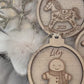 Personalised Rocking Horse, Gingerbread Bauble : Wooden Snowglobe Tree Ornament