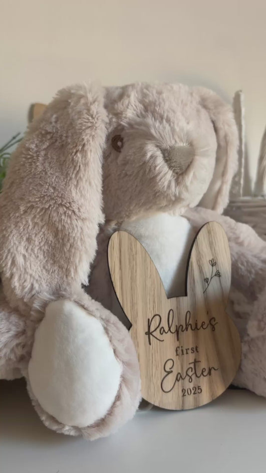 Easter Bunny Teddy & Plaque Set
