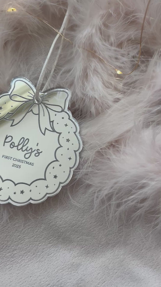 Personalised Christmas Wreath Bauble