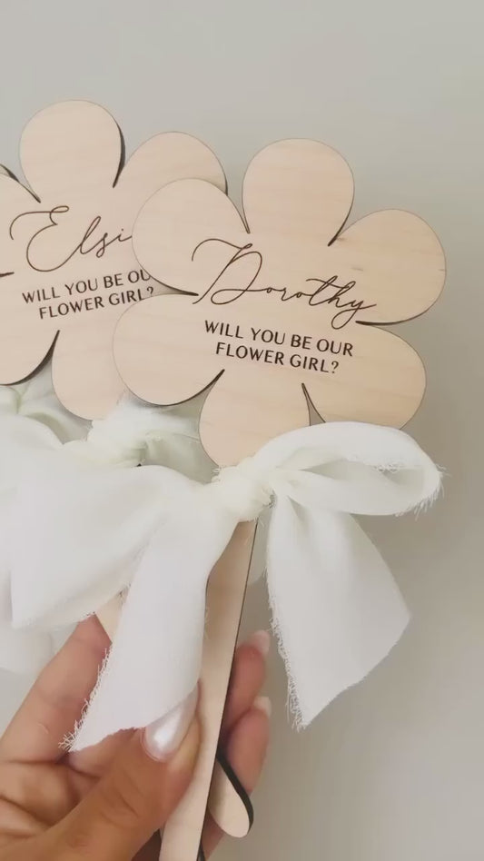 Personalised Bridesmaid or Flower Girl Proposal  Wedding Wand