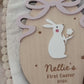 Bunnies and Bows First Easter Plaque & Basket Tag